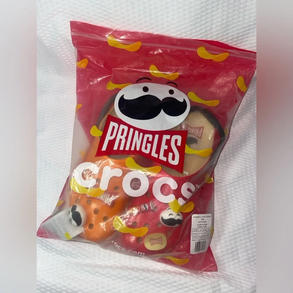 Pringles x Crocs Classic Clog Red Orange Size M12 W14 NWT Limited Edition